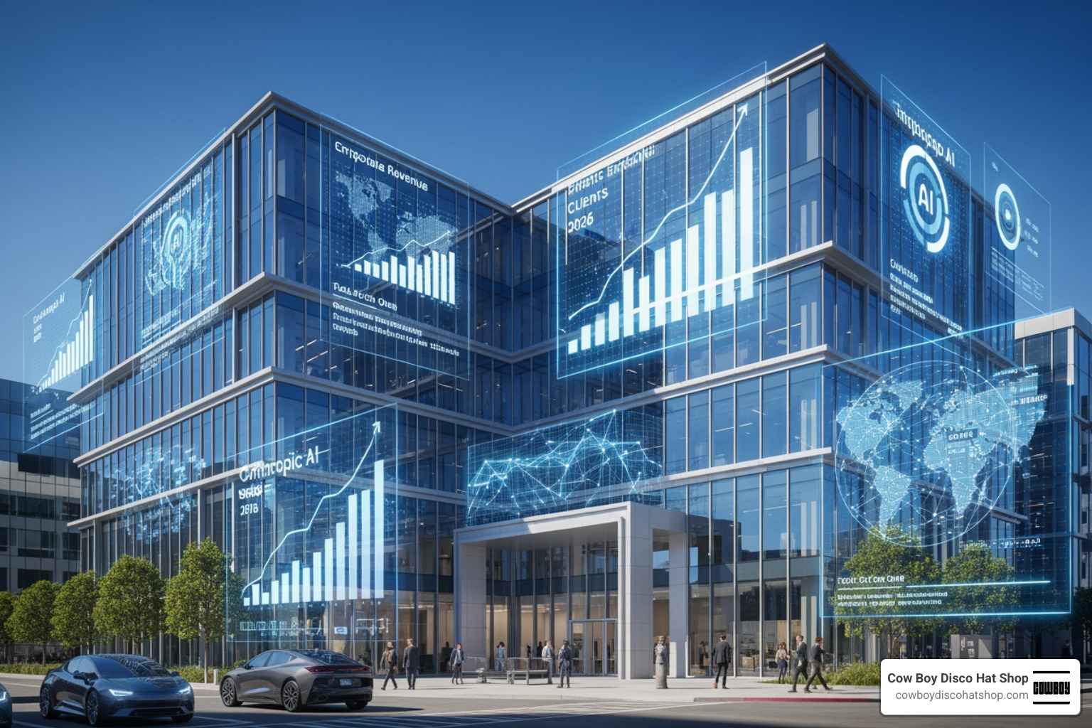 Anthropic headquarters and corporate growth visualization 2026