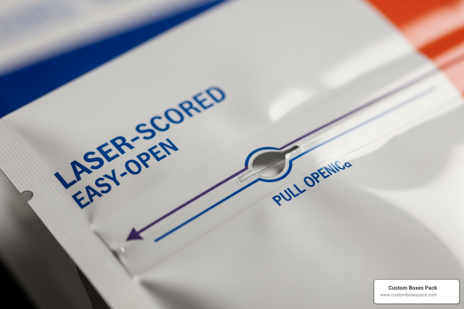 laser-scored easy-open flexible film for 100% recyclability and consumer convenience
