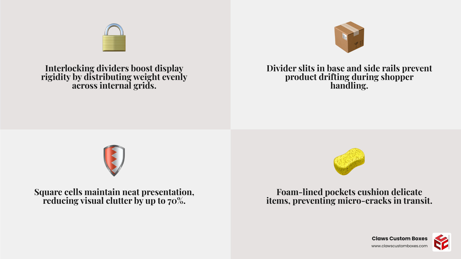 infographic showing interlocking divider mechanisms infographic