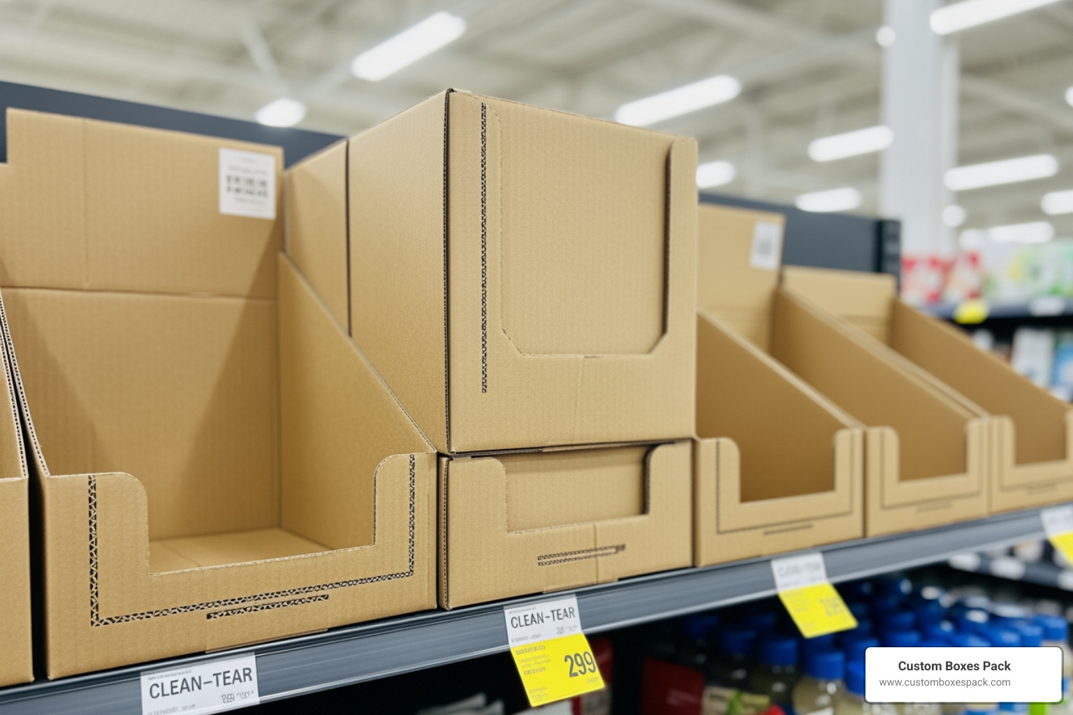 Image of eco-friendly retail packaging with high-quality soy-based inks and clean-tear perforations
