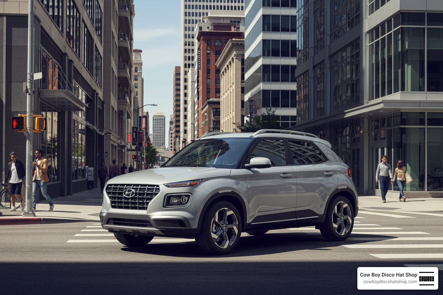 2026 Hyundai Venue SE parked in a bright urban setting