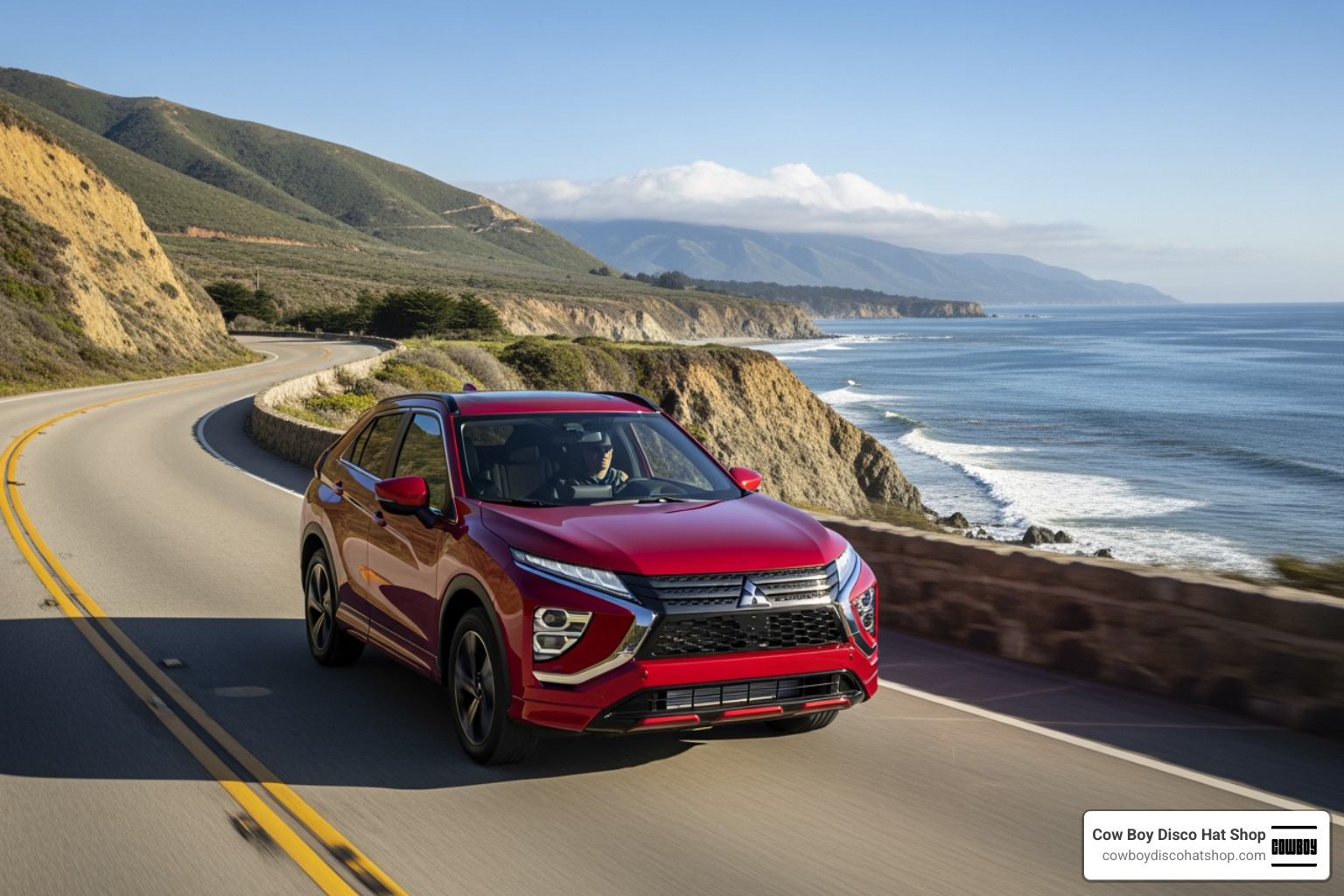 2026 Mitsubishi Eclipse Cross driving on a coastal road