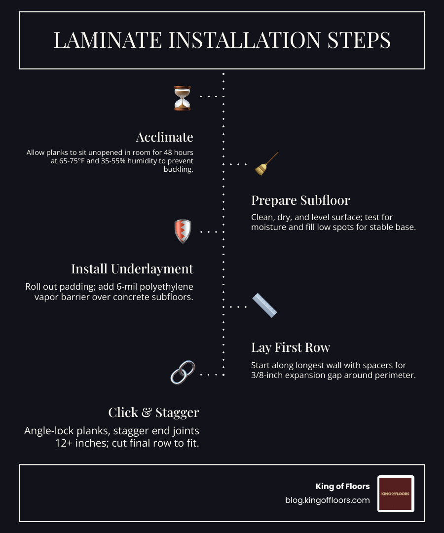 Laminate flooring installation steps overview infographic infographic