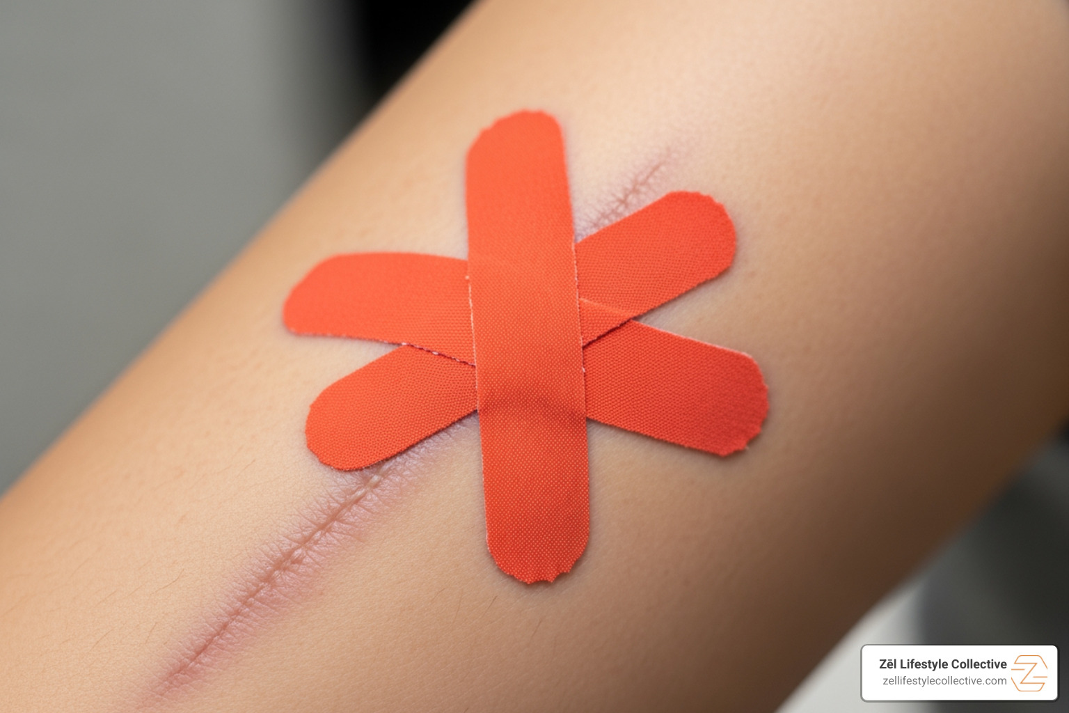 Kinesiotaping applied over a scar