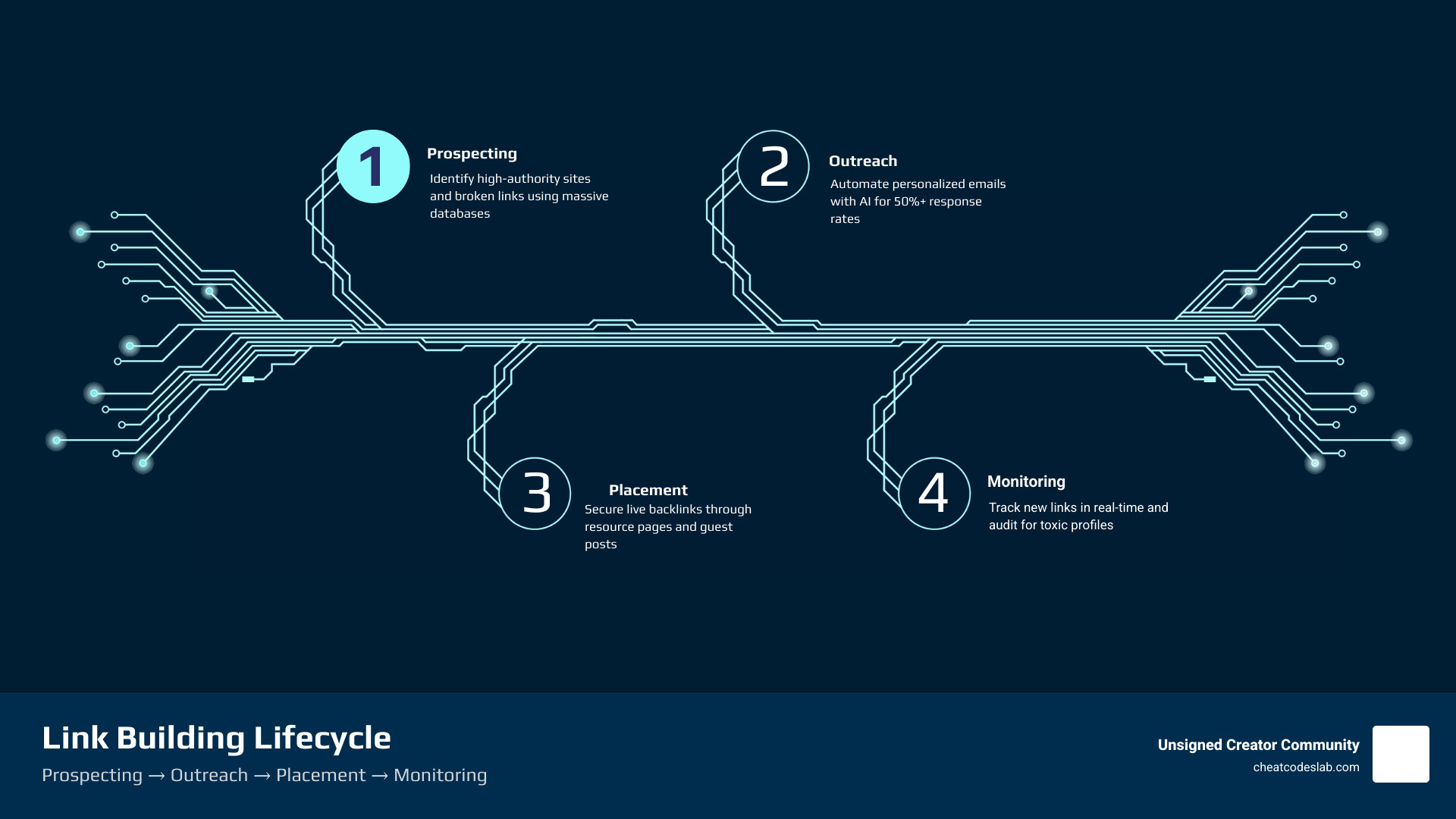 Comparison of tool features and link discovery speed infographic