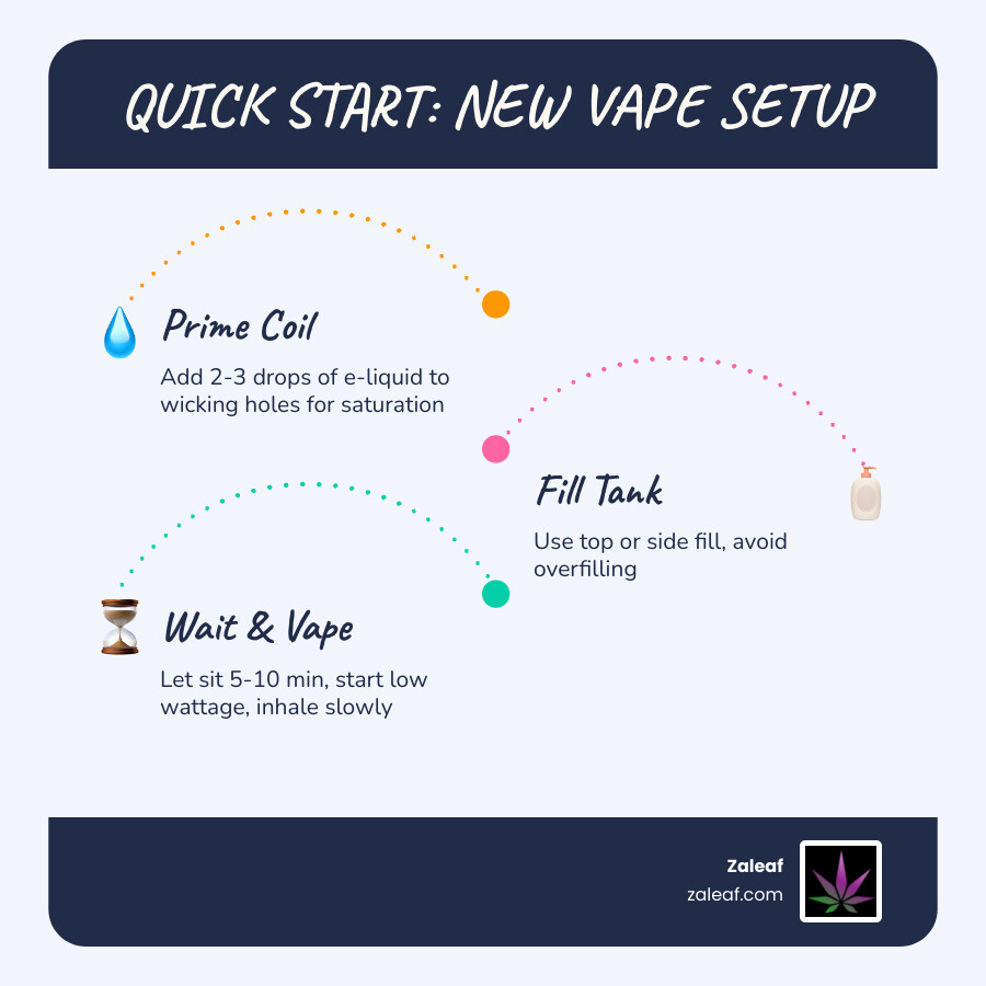 Step-by-step infographic: how to set up a new vape device for beginners infographic