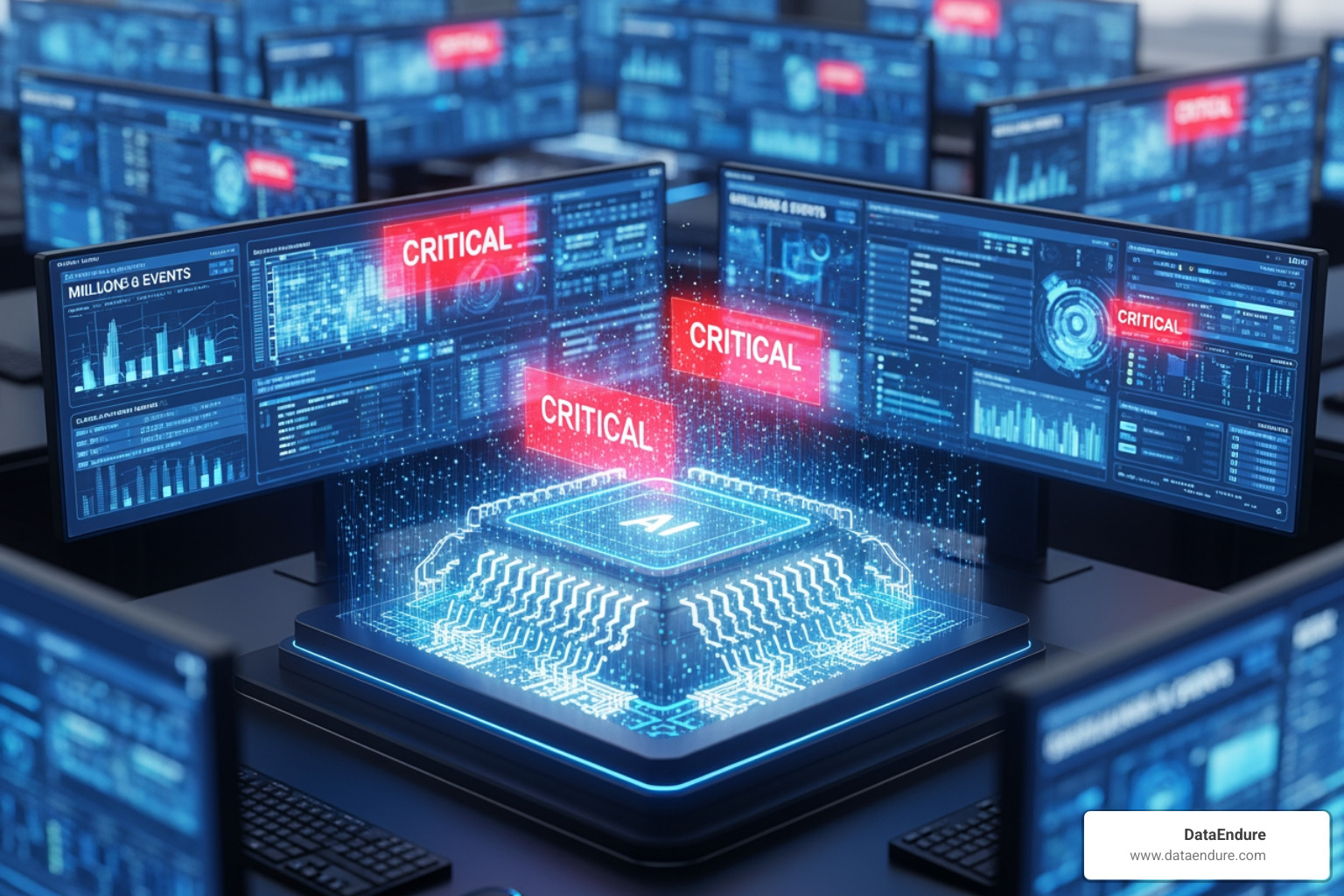 AI engine triaging millions of security events and highlighting critical threats AI engine triaging millions of security events and highlighting critical threats
