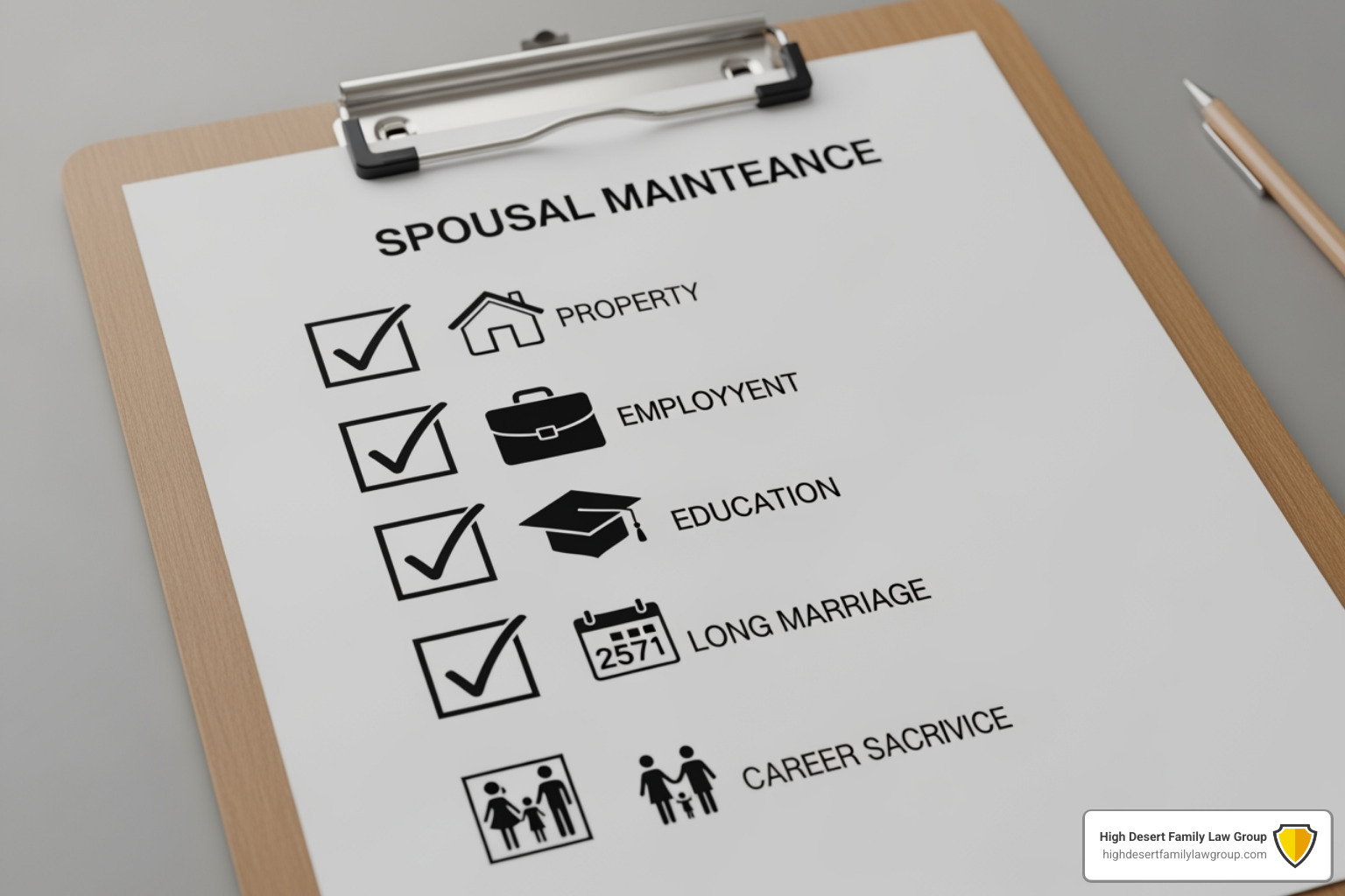 Checklist of Arizona spousal maintenance eligibility factors