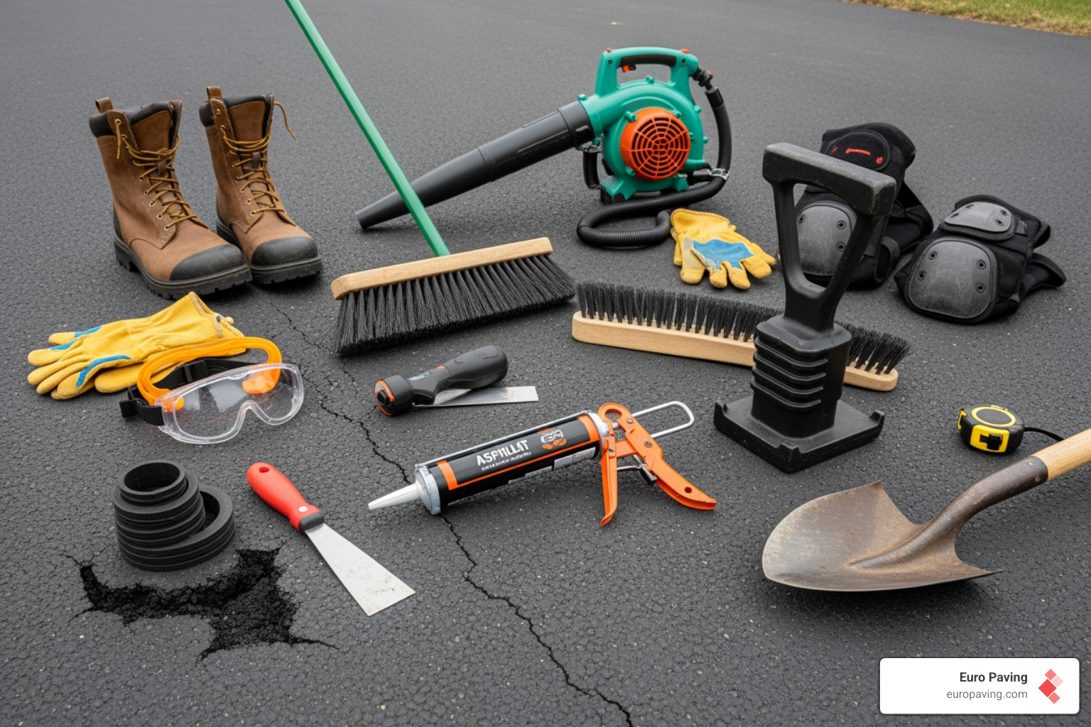 Tools required for DIY asphalt repair