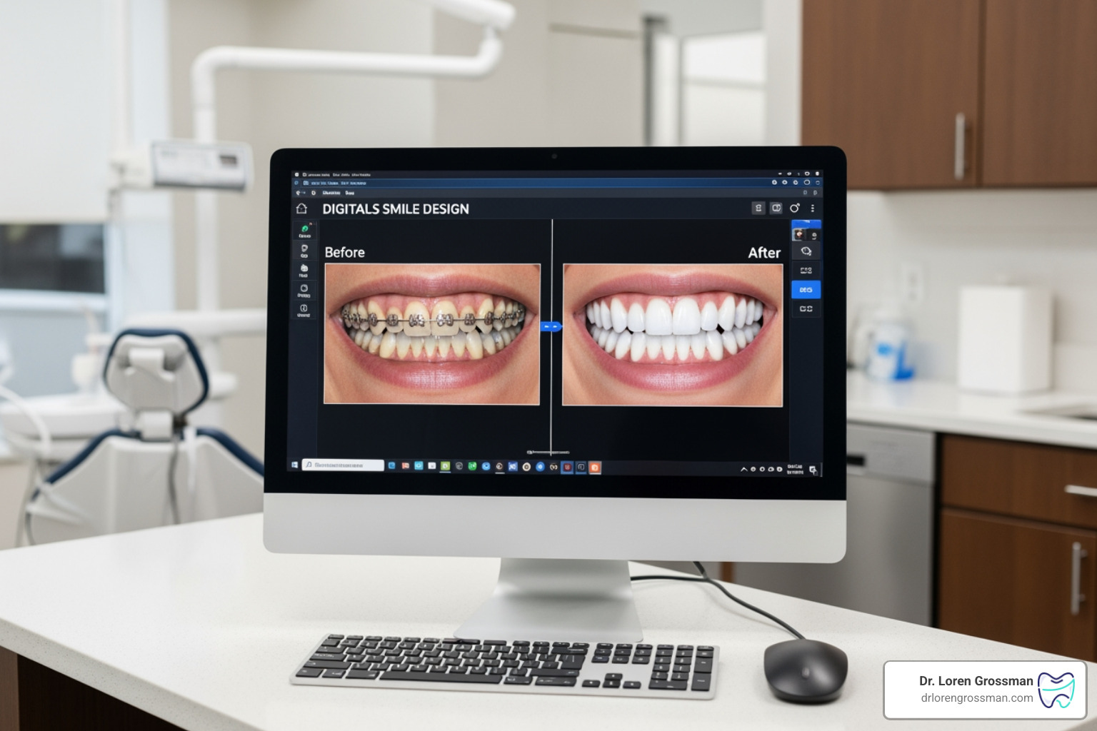 Digital smile design showing a patient's before and after preview
