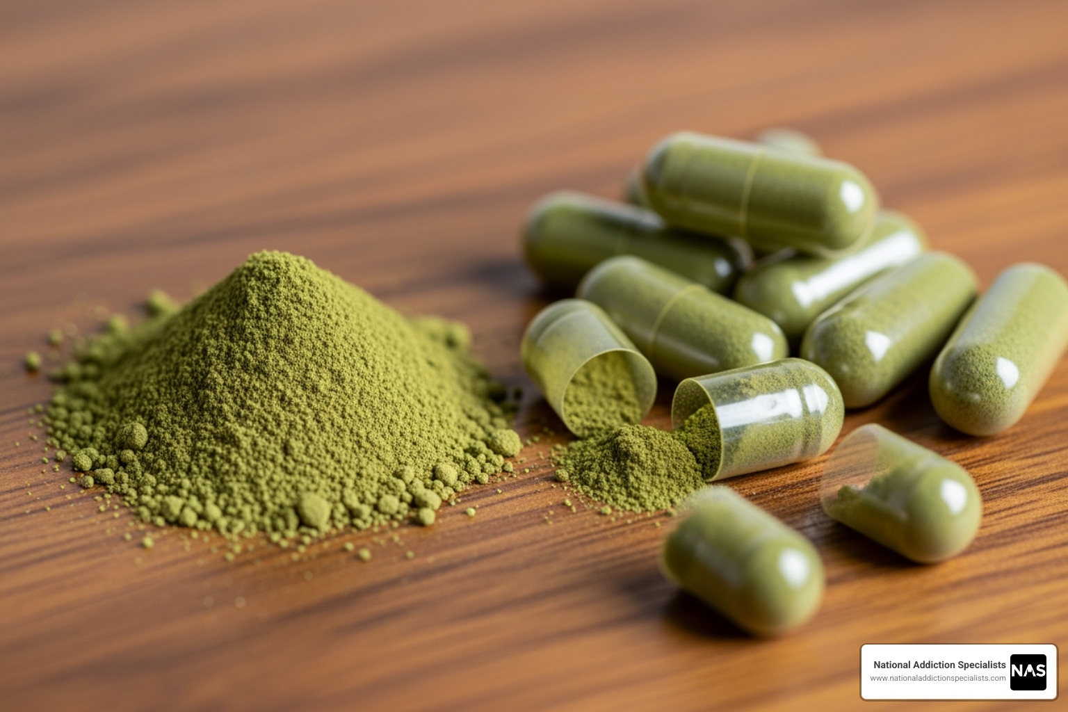 Kratom powder and capsules
