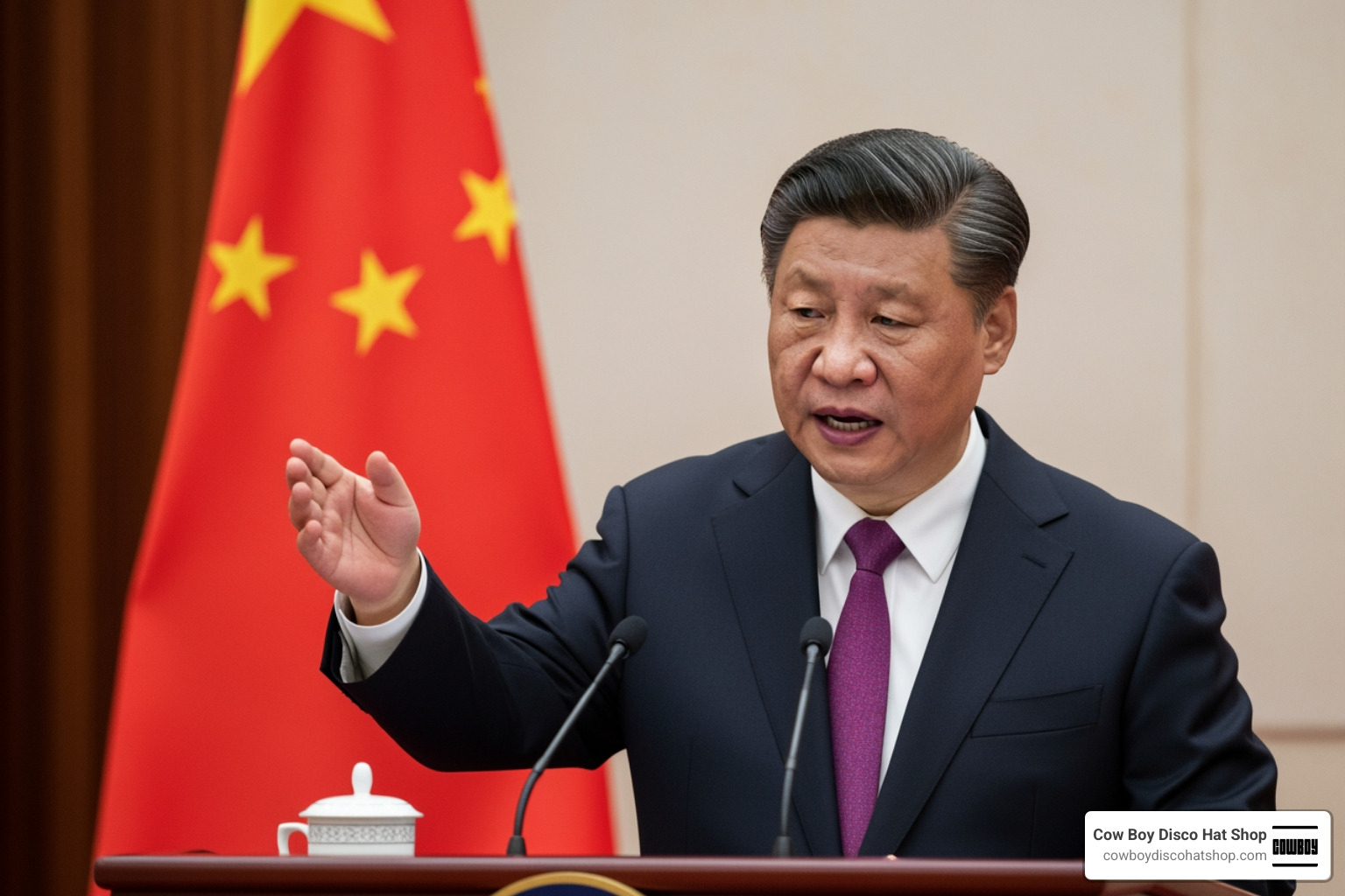 Xi Jinping delivering a resolute warning on sovereignty and Taiwan