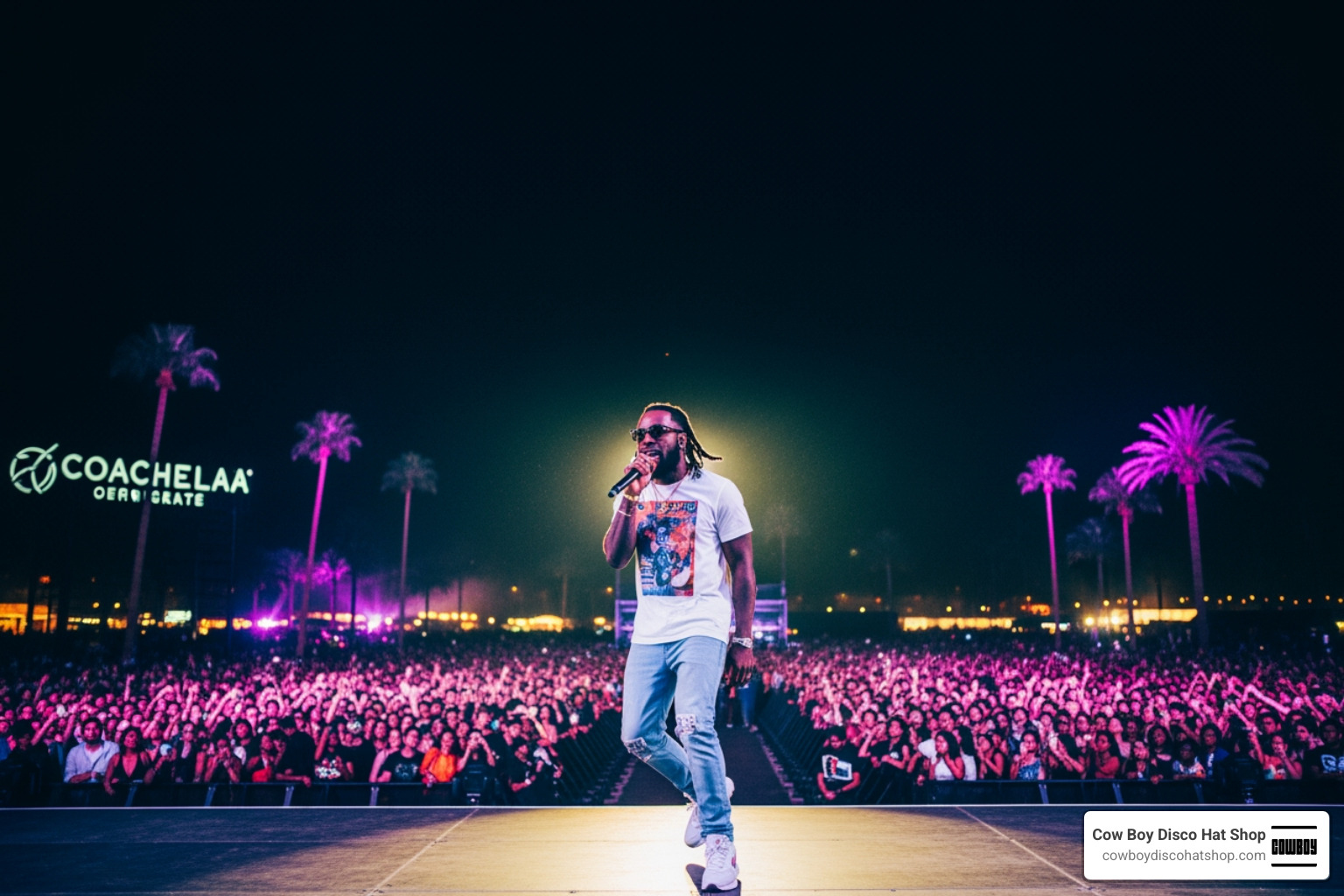 Burna Boy performing at Coachella during a major festival set