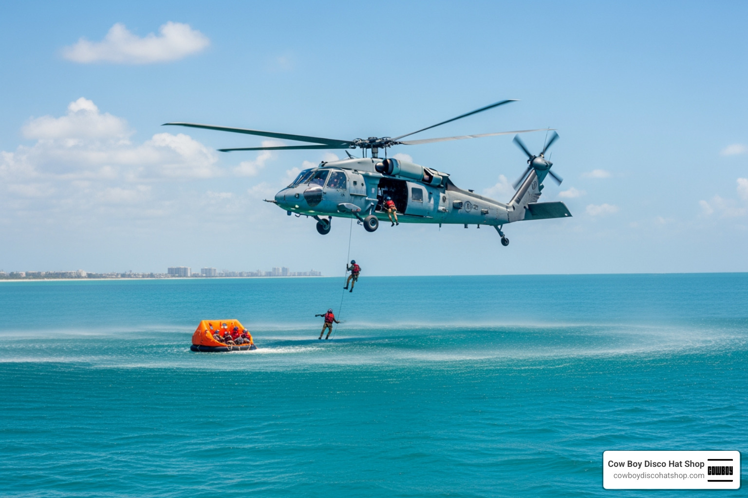 U.S. Air Force 920th Rescue Wing performing a water rescue operation in the Atlantic