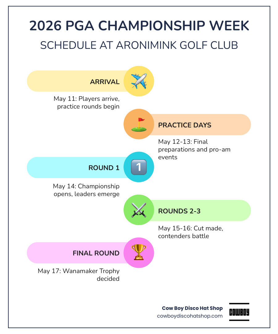 2026 PGA Championship week schedule at Aronimink Golf Club infographic infographic 2026 PGA Championship week schedule at Aronimink Golf Club infographic infographic