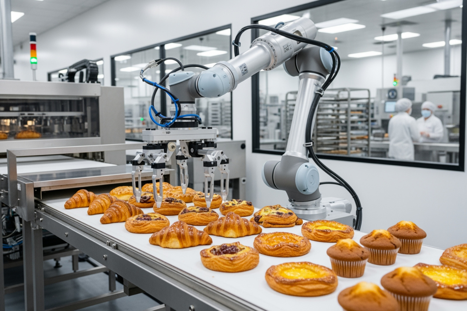 robotic arm handling delicate pastries robotic arm handling delicate pastries