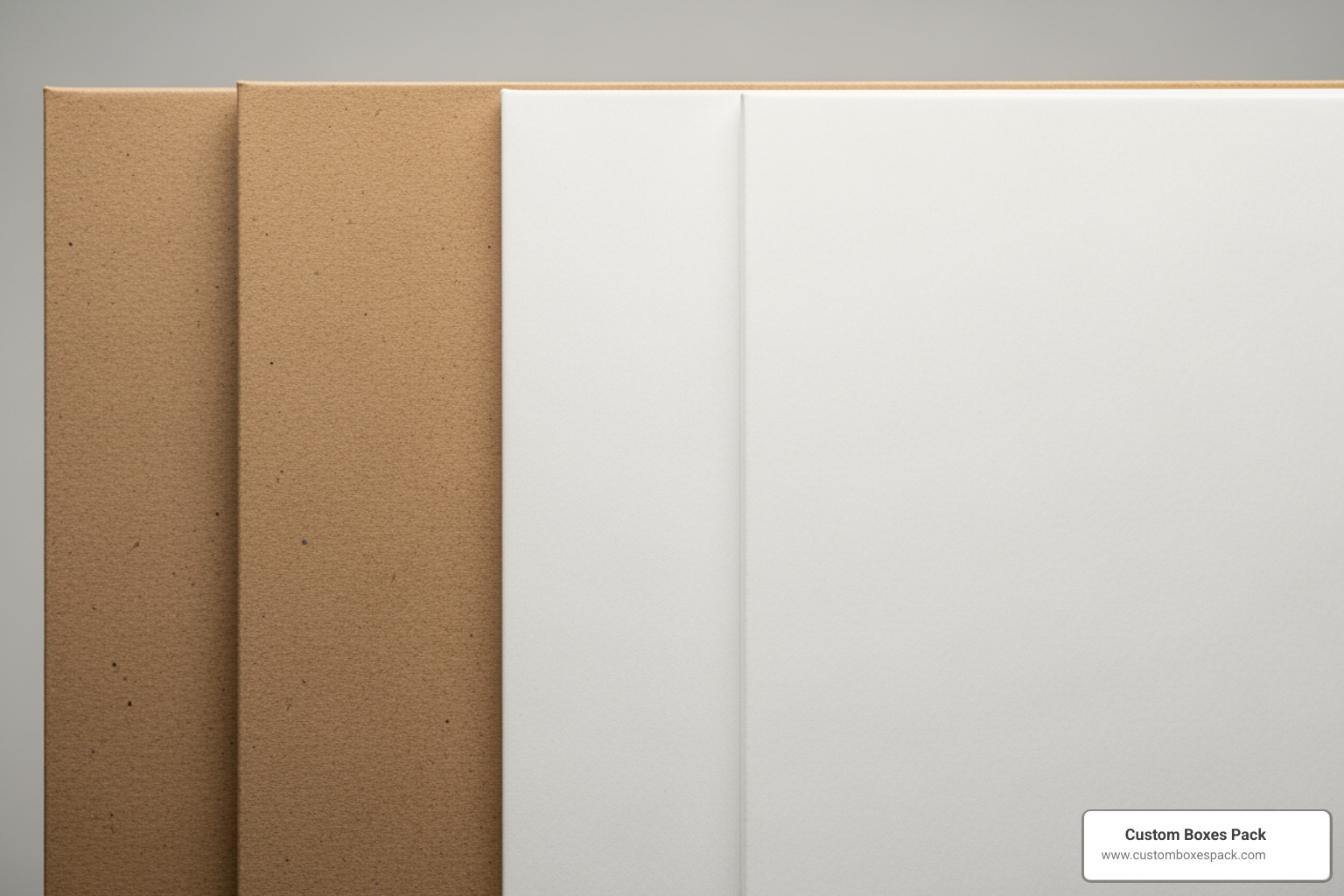 Samples of Kraft and SBS board used for cookie packaging showing different textures and colors