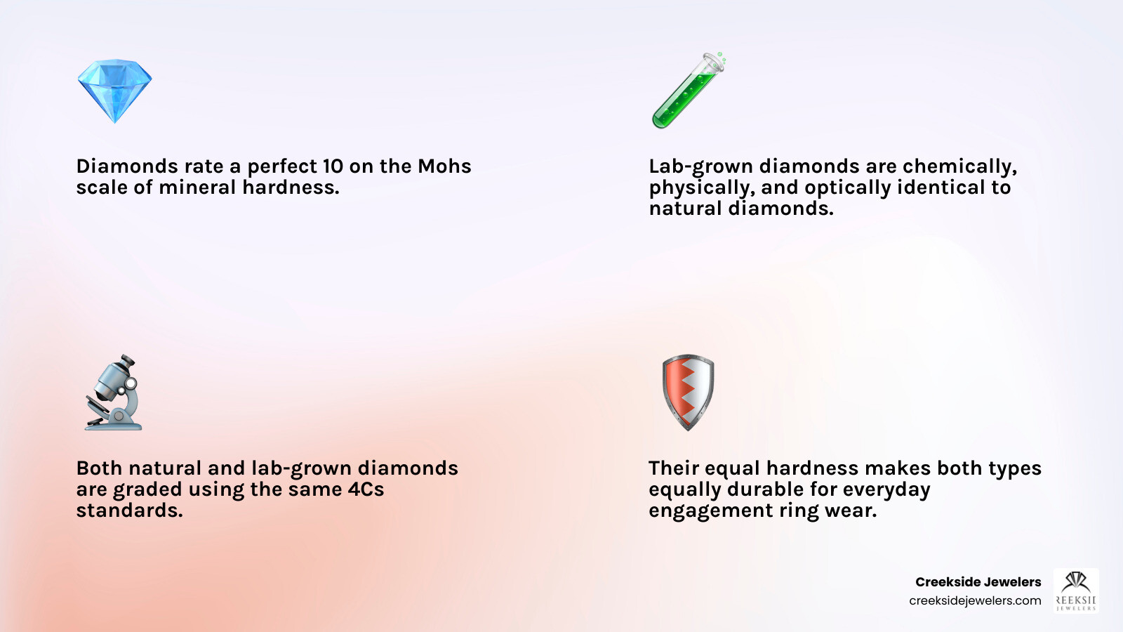 Infographic showing the 10-point Mohs scale with Diamond at the top infographic