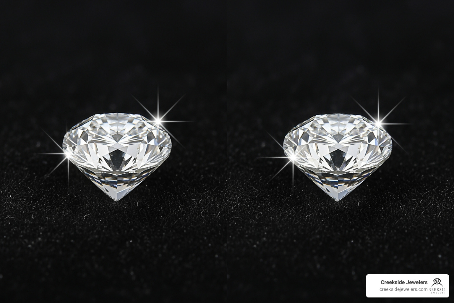 Side-by-side comparison of natural and lab-grown diamonds Side-by-side comparison of natural and lab-grown diamonds