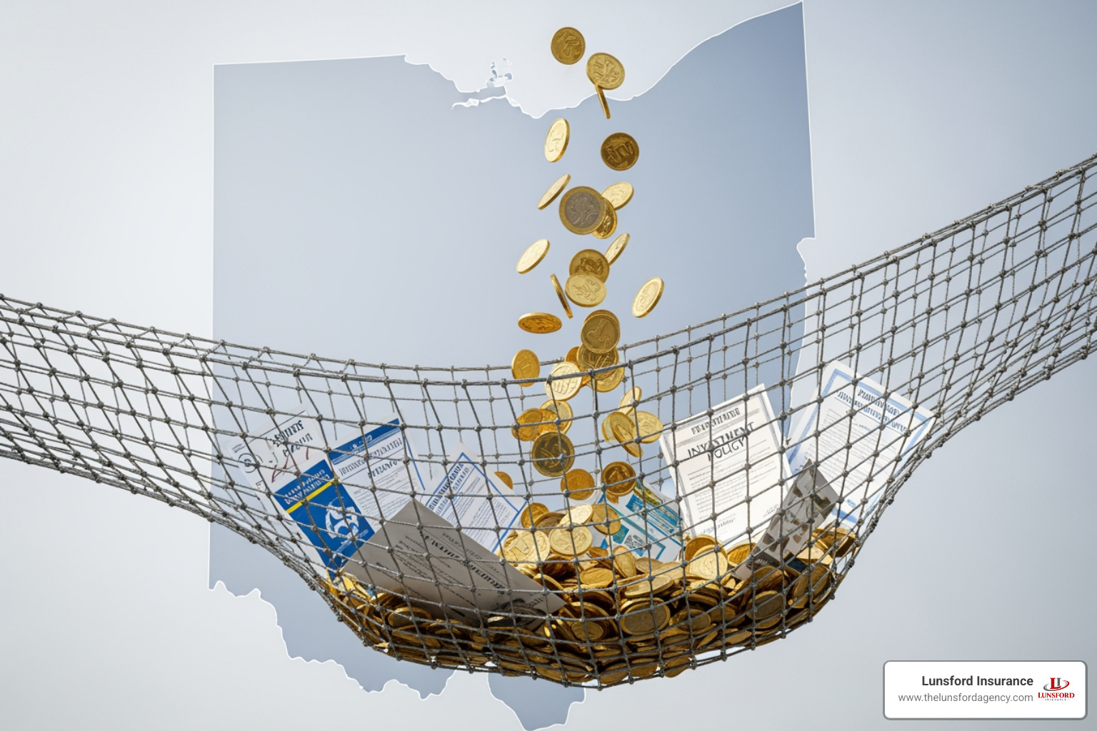 A visual representation of a safety net protecting Ohio insurance policyholders A visual representation of a safety net protecting Ohio insurance policyholders