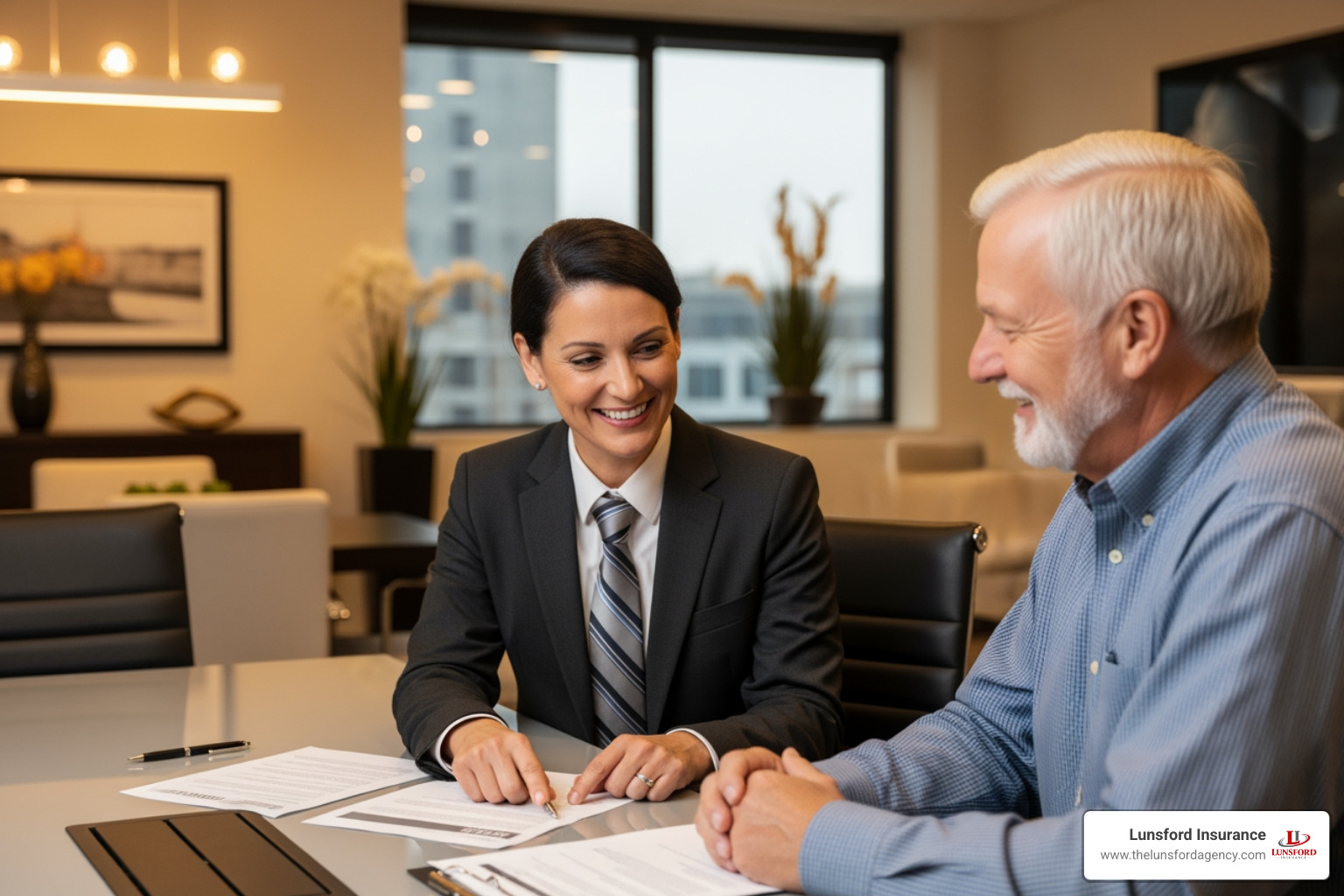 Professional consultation between an Ohio insurance agent and a senior client Professional consultation between an Ohio insurance agent and a senior client