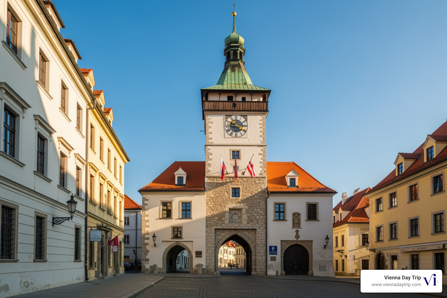 The historic Michael's Gate in Bratislava's Old Town The historic Michael's Gate in Bratislava's Old Town