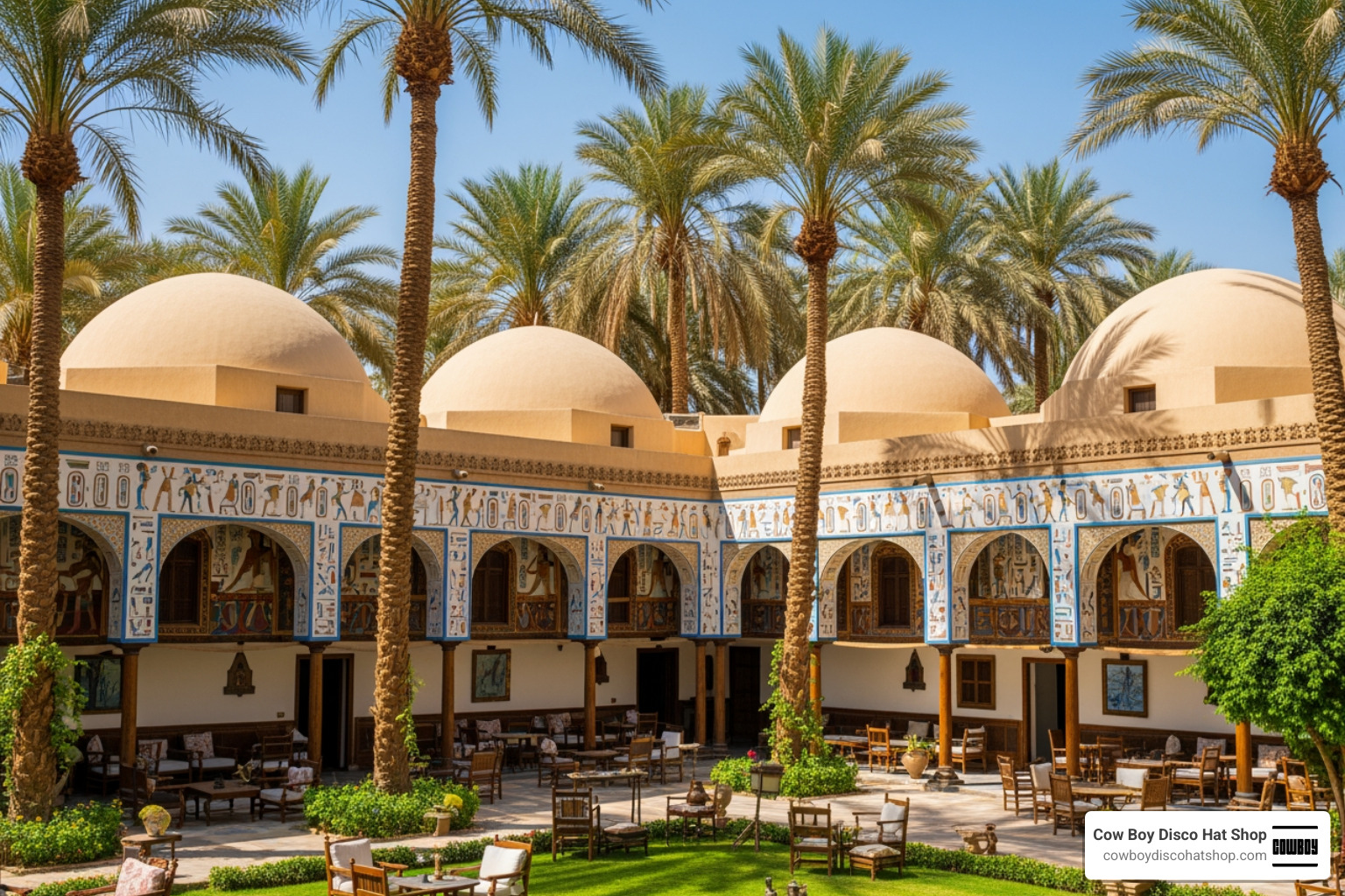 Al Moudira Hotel in Luxor featuring traditional domes and lush courtyards