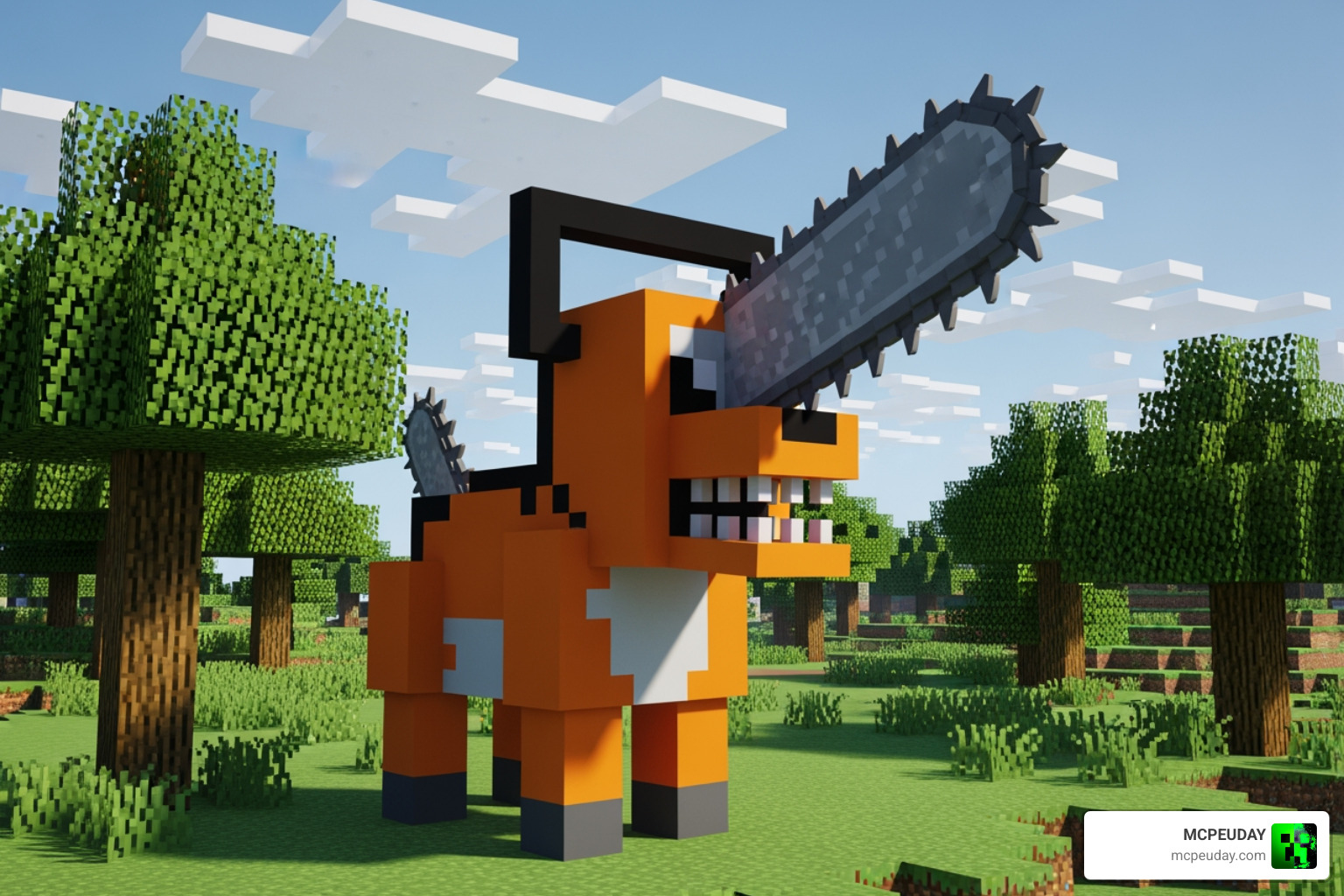 Chainsaw Man mod mcpe Pochita Minecraft Bedrock Edition