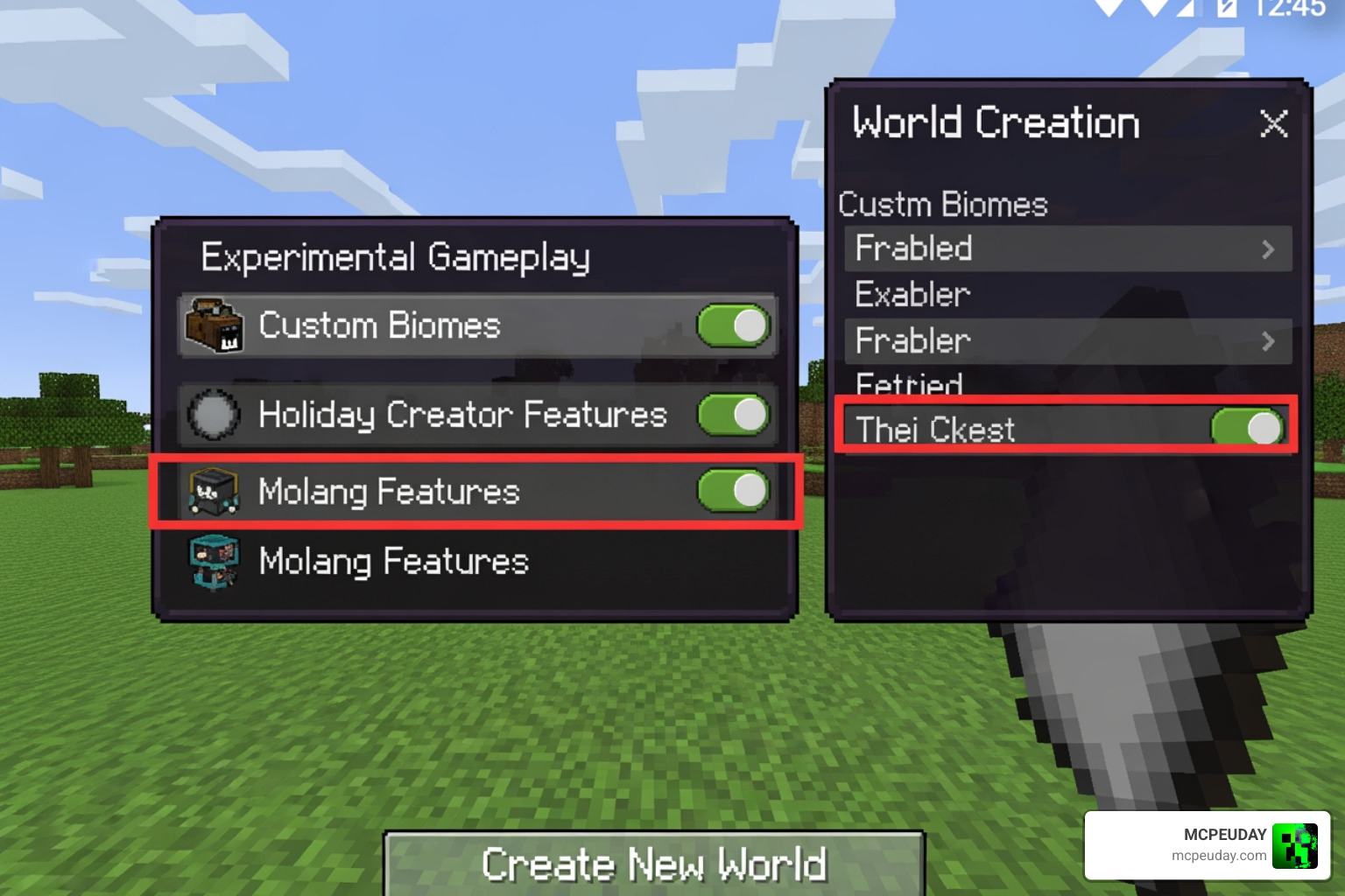Minecraft Experimental Settings for Chainsaw Man mod mcpe