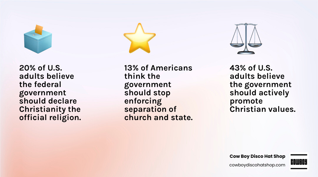 Infographic showing Pew Research statistics on religion and government in the U.S. infographic