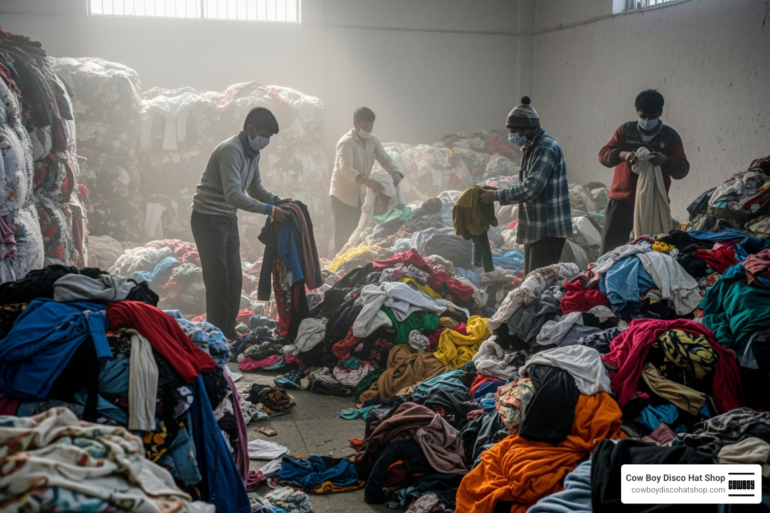 Workers in a Panipat textile recycling unit Workers in a Panipat textile recycling unit