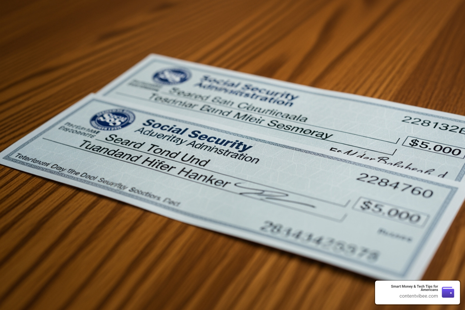 Two Social Security checks side by side