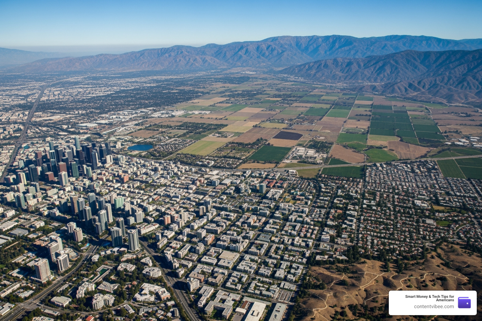 map of California highlighting urban vs rural price differences