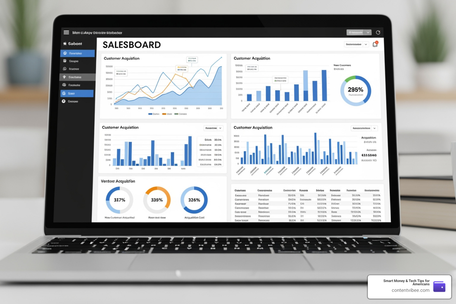 sales dashboard showing growth charts and customer acquisition data sales dashboard showing growth charts and customer acquisition data