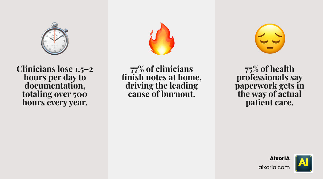 Impact of documentation burden on clinician time and patient care in 2026 infographic