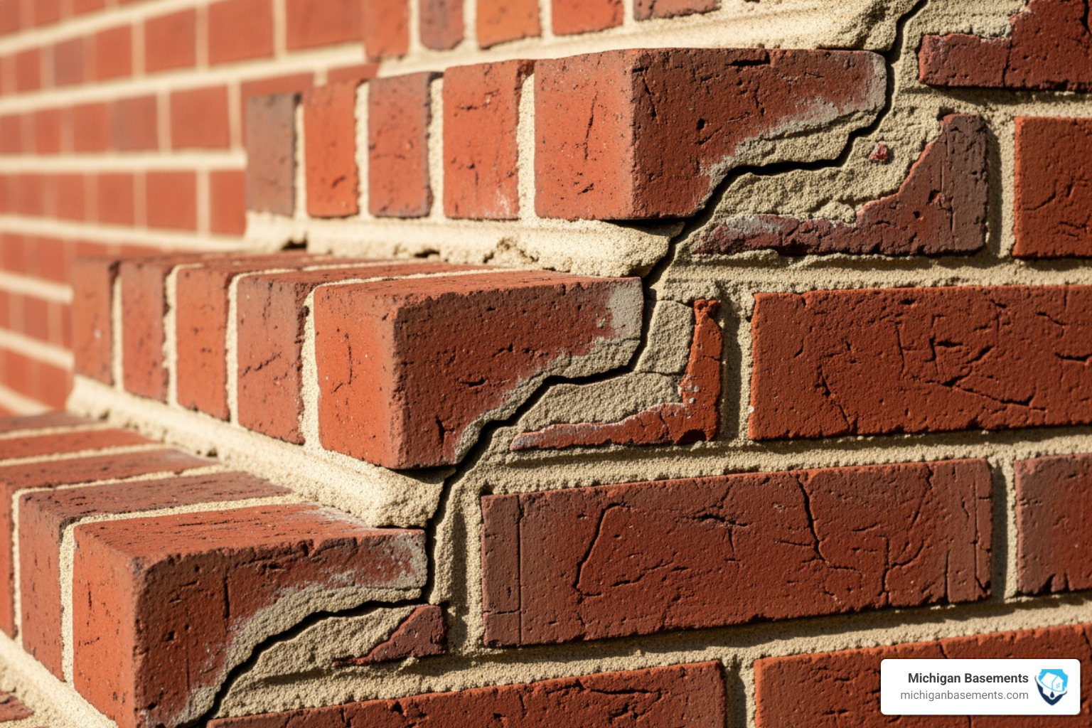 Stair-step masonry cracks on a brick home