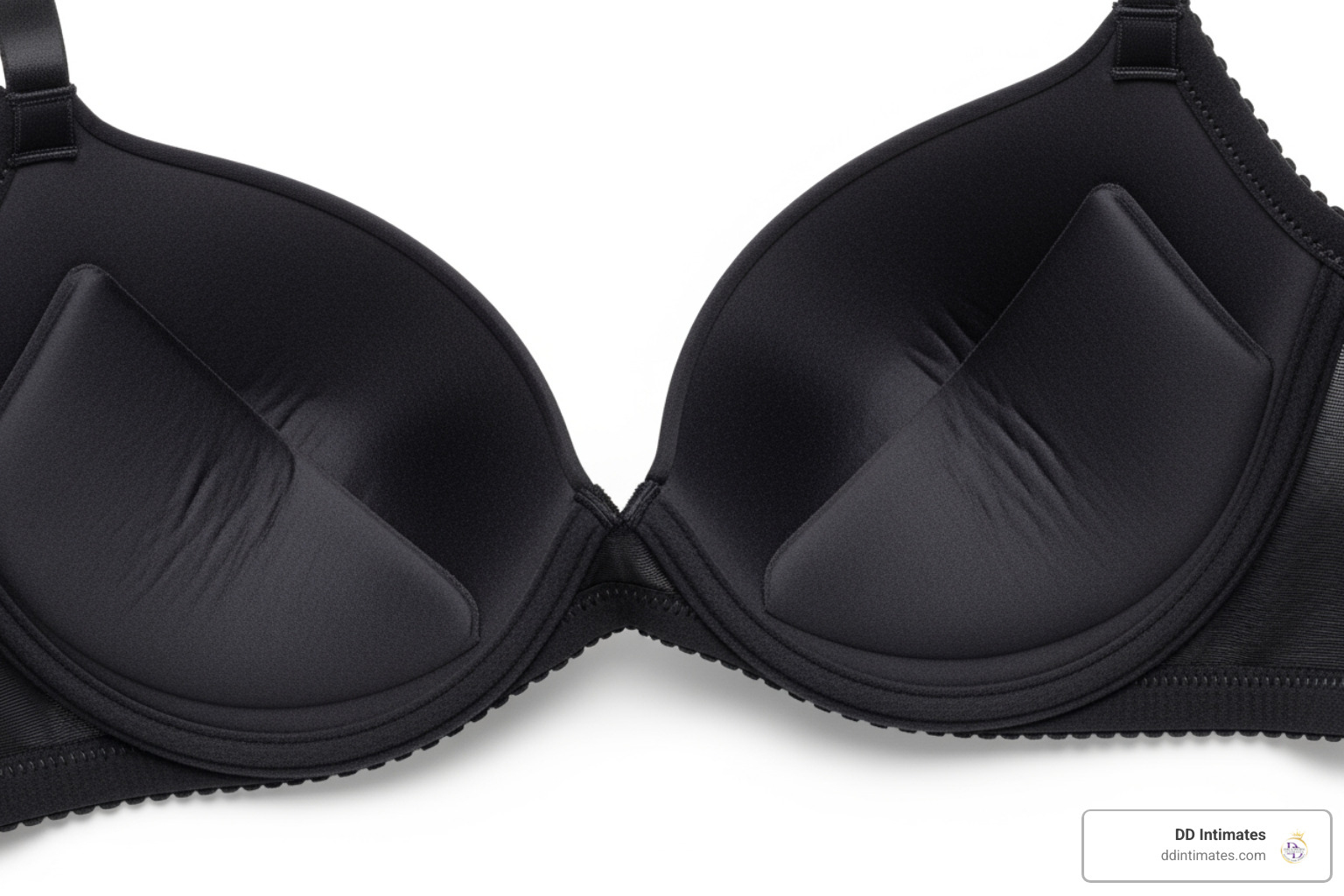 Close-up of push-up bra interior showing angled padding and foam cushions Close-up of push-up bra interior showing angled padding and foam cushions