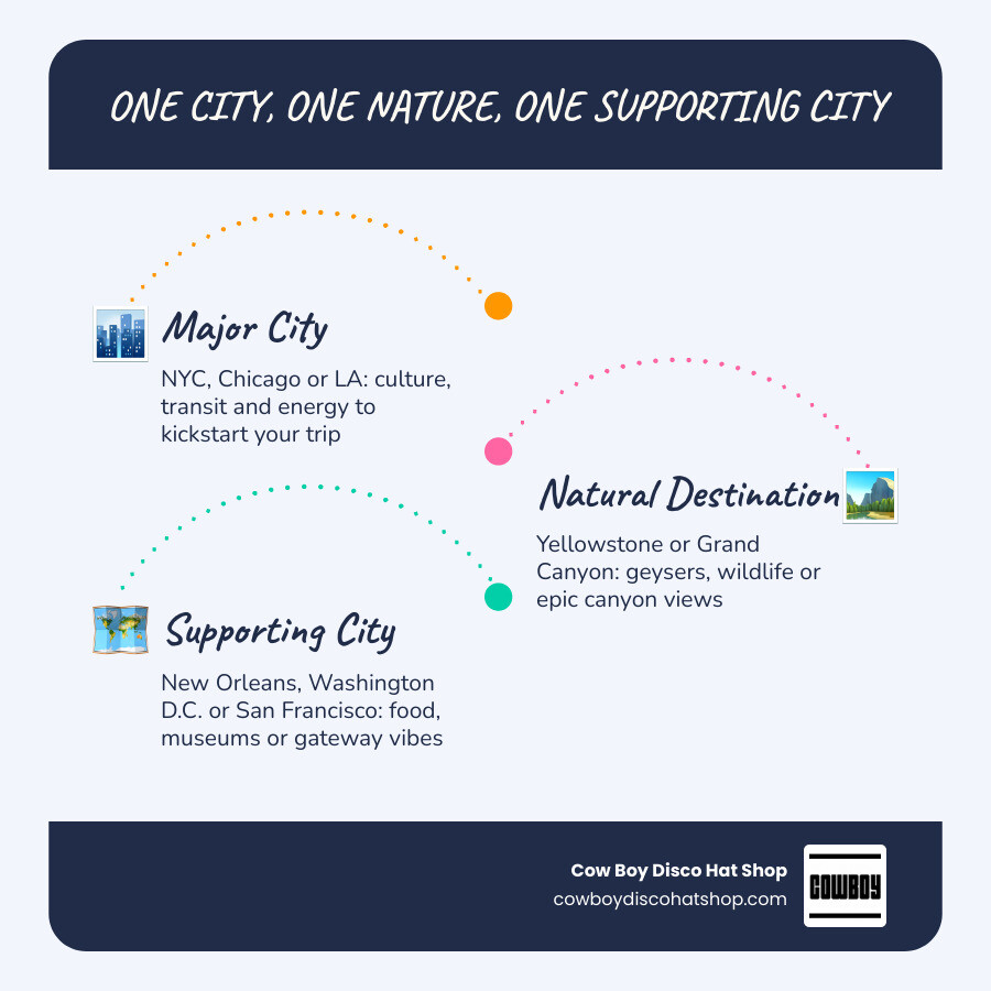 Infographic: One City, One Nature, One Supporting City planning rule for first-time USA visitors infographic
