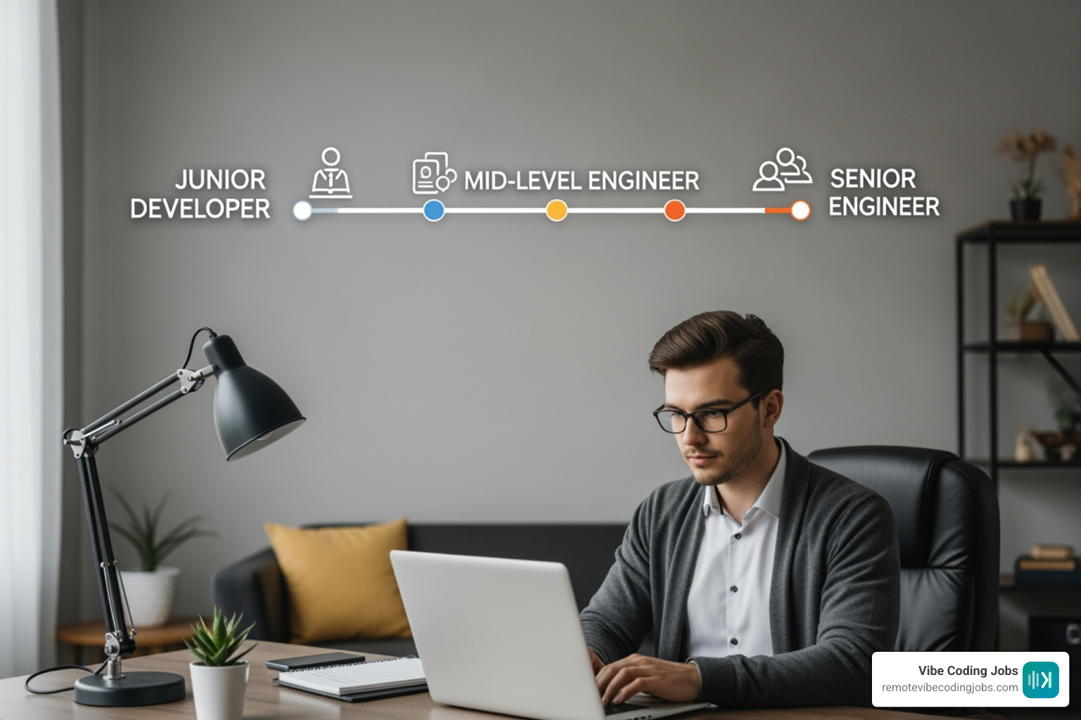 A developer's career roadmap showing the path from synchronous junior dev to async-first senior engineer A developer's career roadmap showing the path from synchronous junior dev to async-first senior engineer