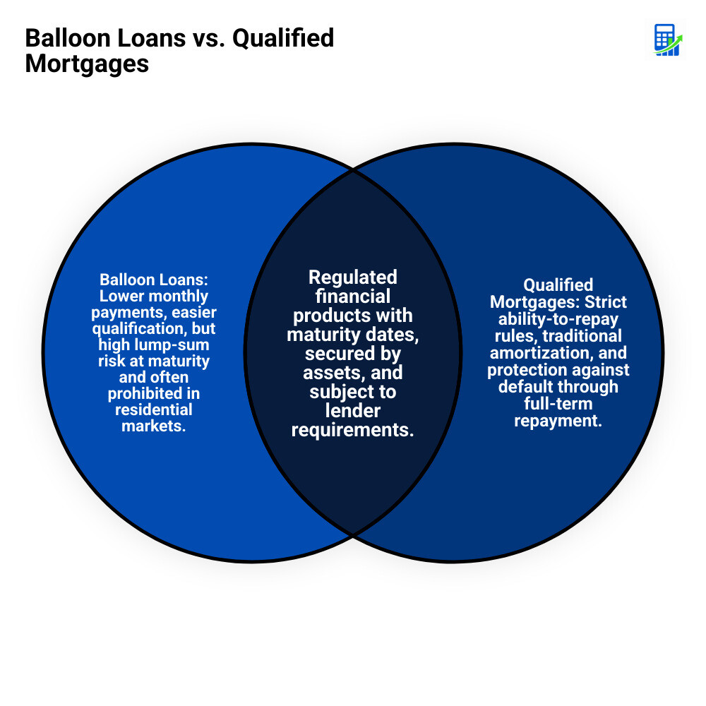 A comparison table of balloon mortgage rates vs. traditional rates across different lender types infographic