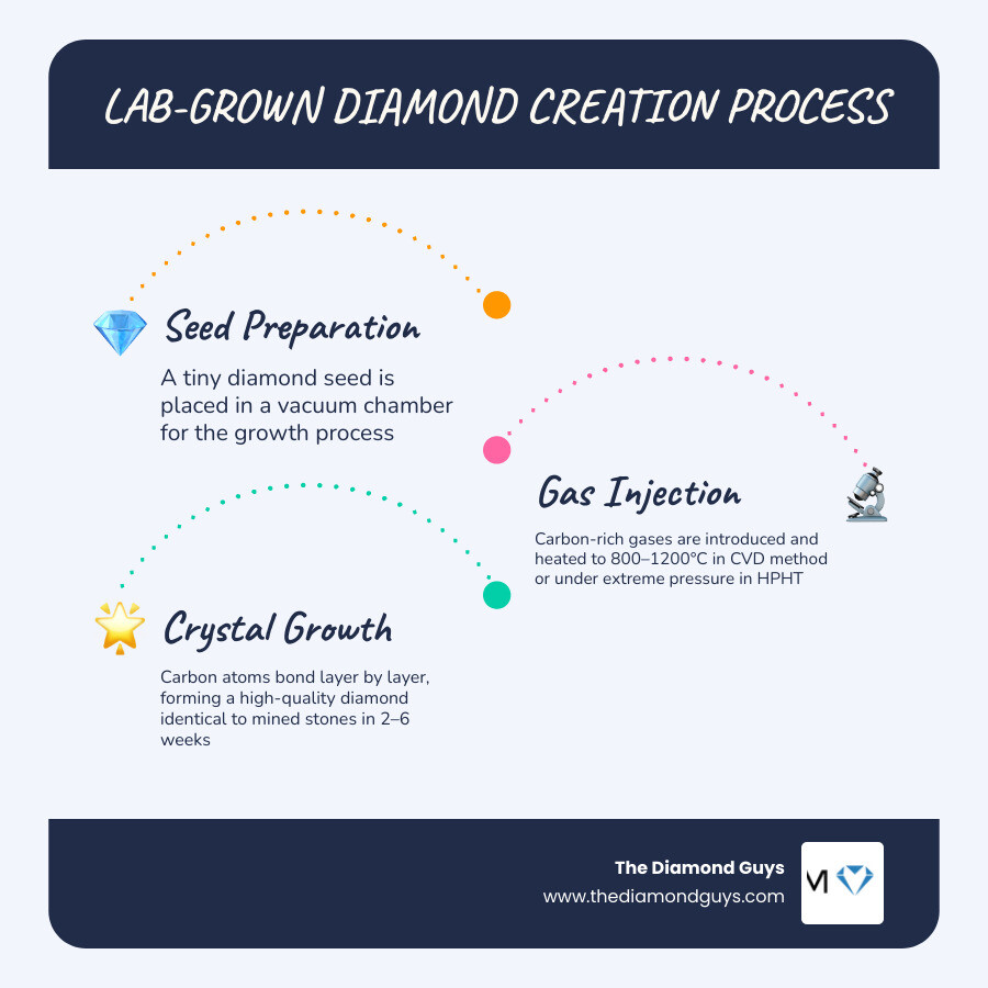 Lab-grown diamond creation process CVD vs HPHT infographic infographic Lab-grown diamond creation process CVD vs HPHT infographic infographic