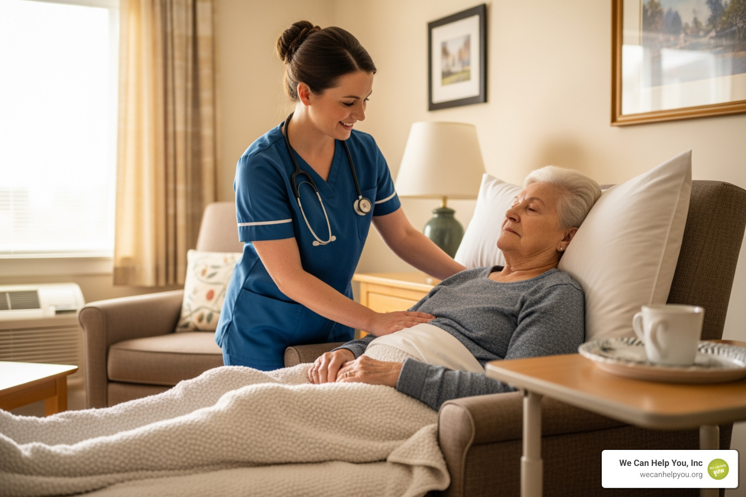 patient in a residential hospice facility receiving care