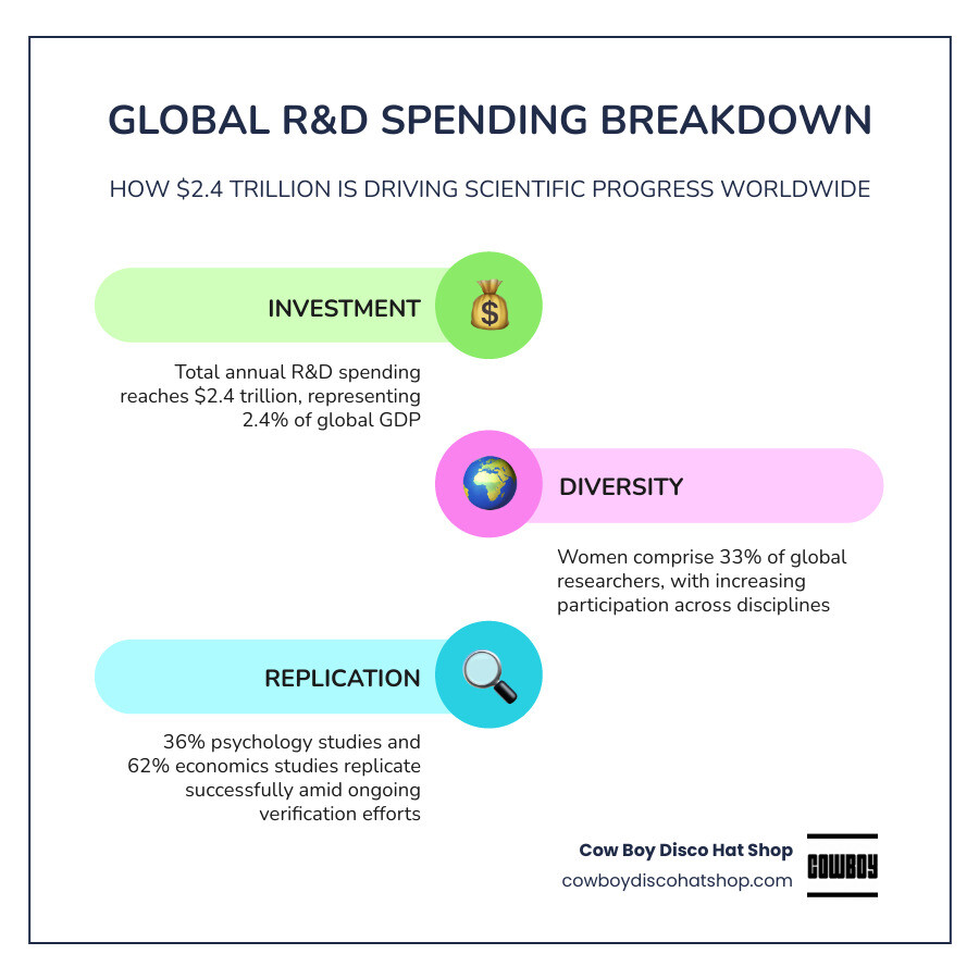 Infographic showing global R&D spending: $2.4 Trillion total, 2.4% of global GDP infographic