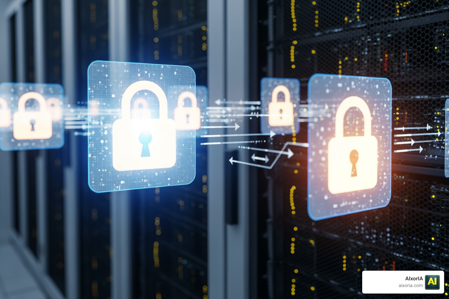 Encrypted data transmission icon for financial security