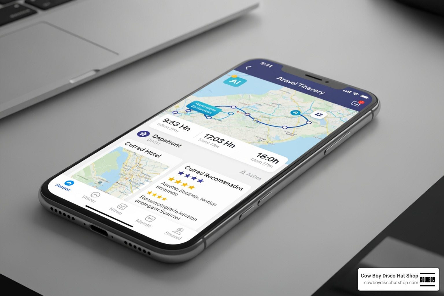 AI-generated personalized travel itinerary displayed on a high-end smartphone