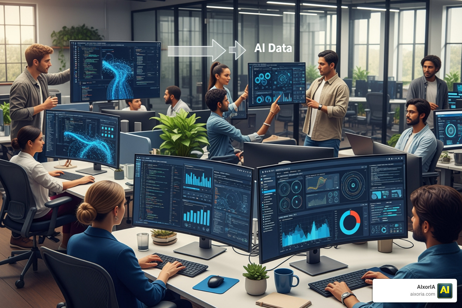 Data engineering workflow showing the stages from raw data ingestion to AI-ready insights