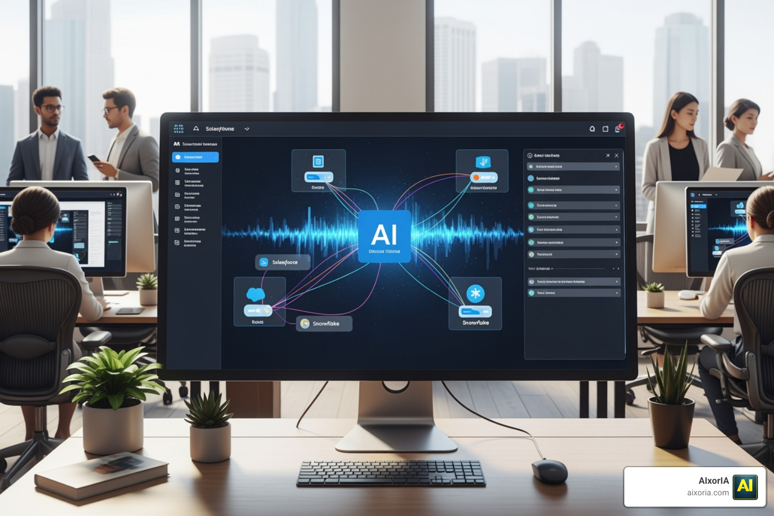 Automated data mapping showing AI identifying relationships between different data sources