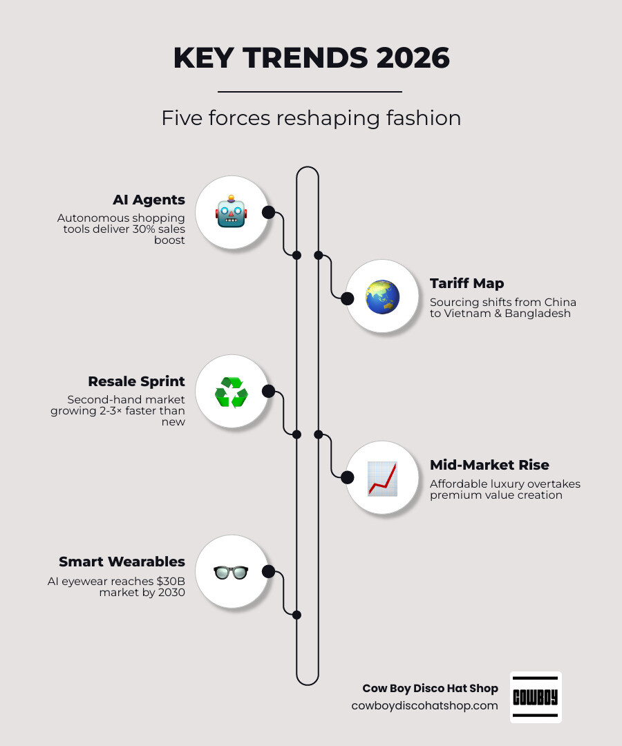 Infographic showing 10 key trends reshaping the global fashion ecosystem in 2026 infographic