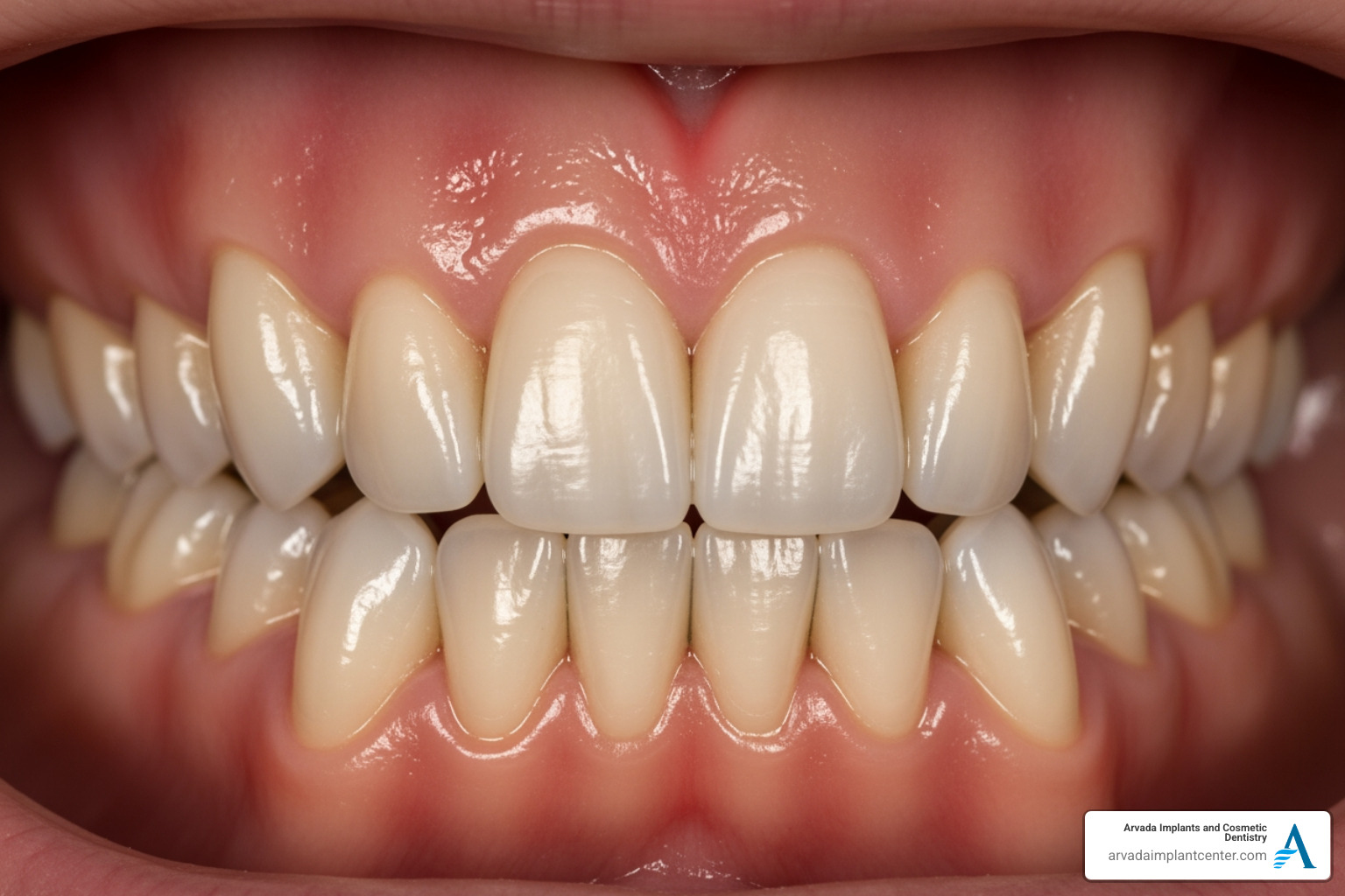 Full-arch zirconia bridge attached to four dental implants