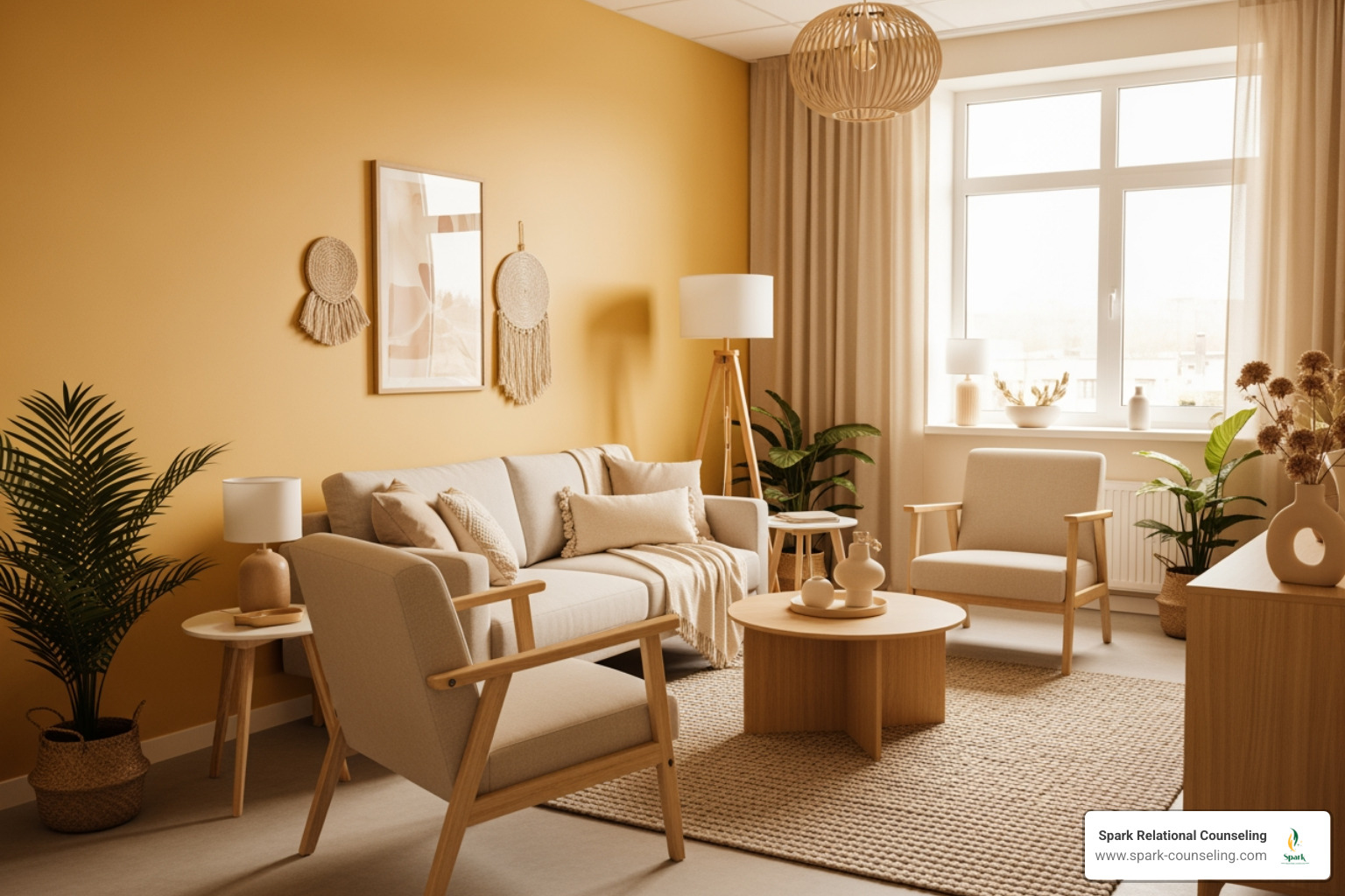 muted yellow inclusive therapy room interior muted yellow inclusive therapy room interior